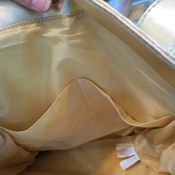 NWOT Avon Gold Tote With Wristlet Sequins 14½"x 15" x3" - Picture 4 of 11